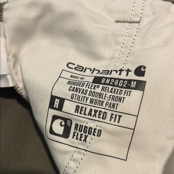 Carhartt Green Cargo Pants Durable reinforced knees rugged fit - Picture 7 of 8